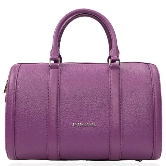 SOLD: Sassy Jones Leather Dottie Classic Tote - Grape - Picture 2 of 6